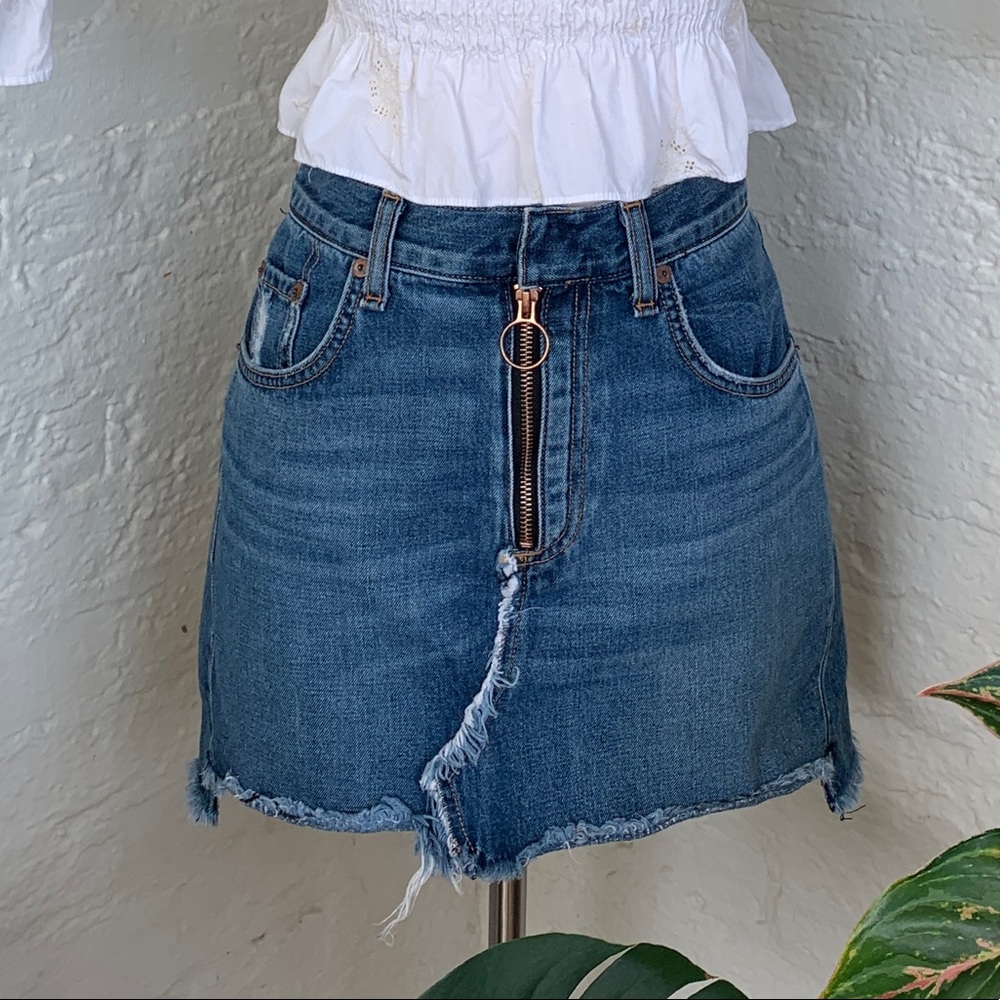 Rag & Bone rose gold pull ring skirt in Otto